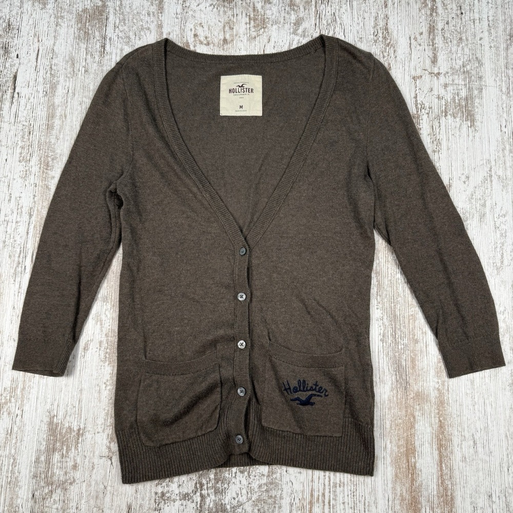 VTG Y2K Hollister Babydoll Bella Swan Cardigan Sweater Embroidered Rabbit Hair M